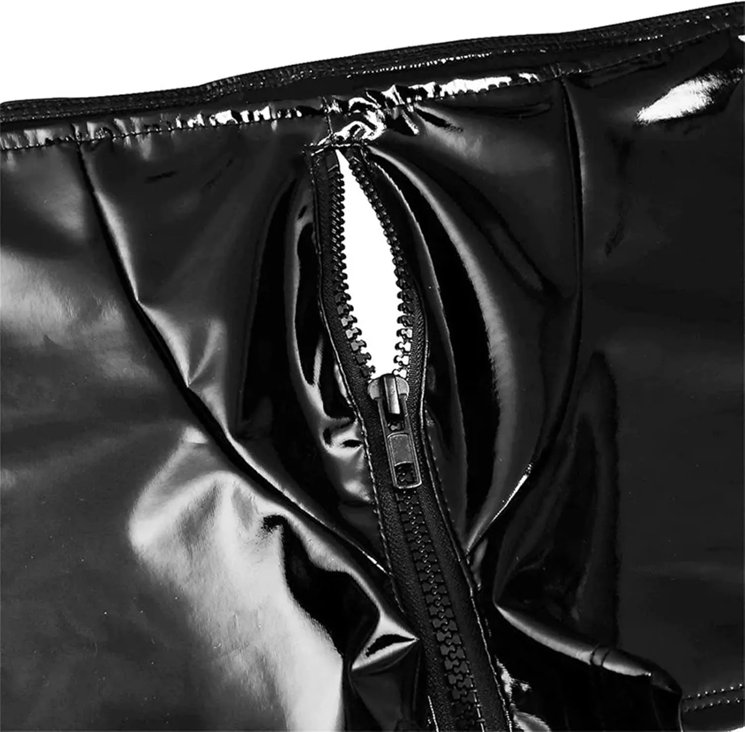 Men's Micro Hollow Out Leather Jockstrap Erotic Lingerie G-String Low Rise Thongs