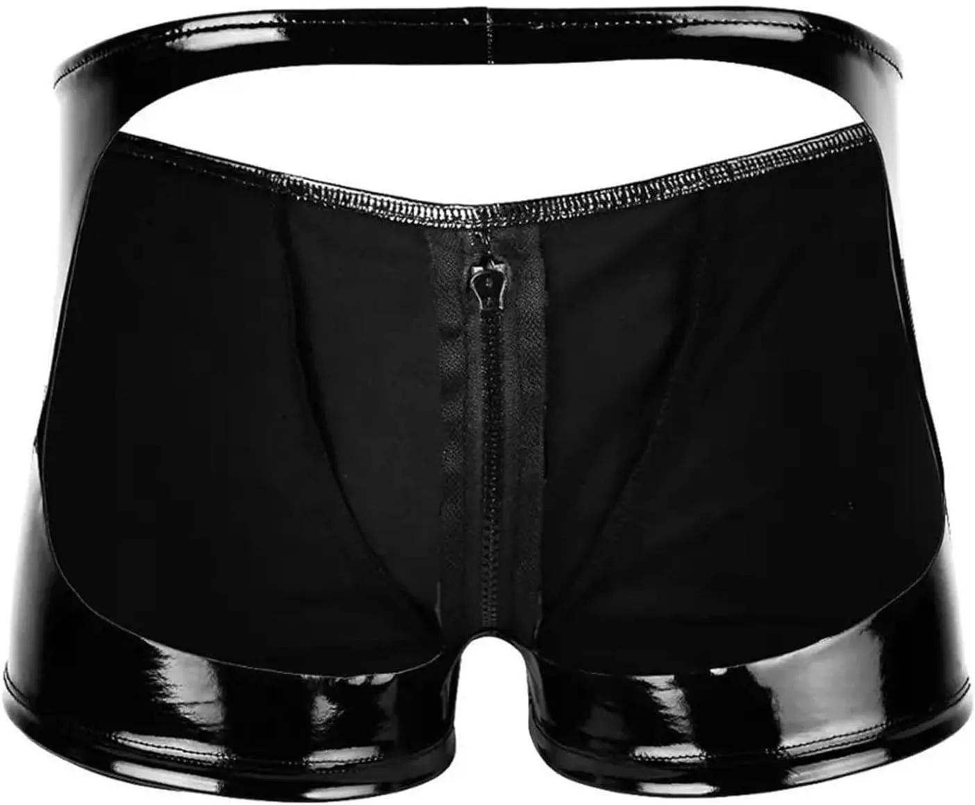 Men's Micro Hollow Out Leather Jockstrap Erotic Lingerie G-String Low Rise Thongs