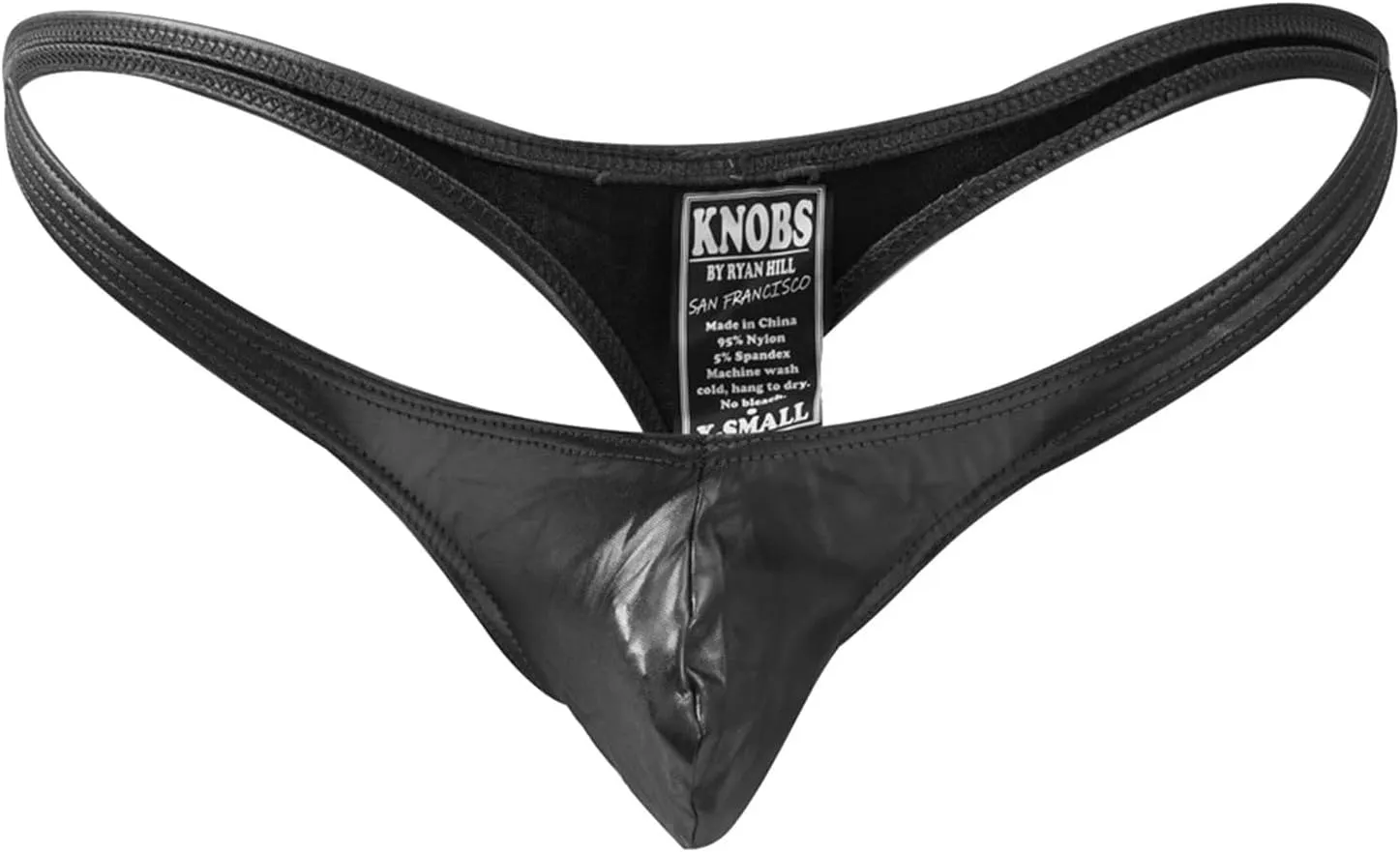 Men's Sexy Faux Leather Underwear Lingerie for Men Soft Low Rise Shorts Pants Boxer Briefs Black