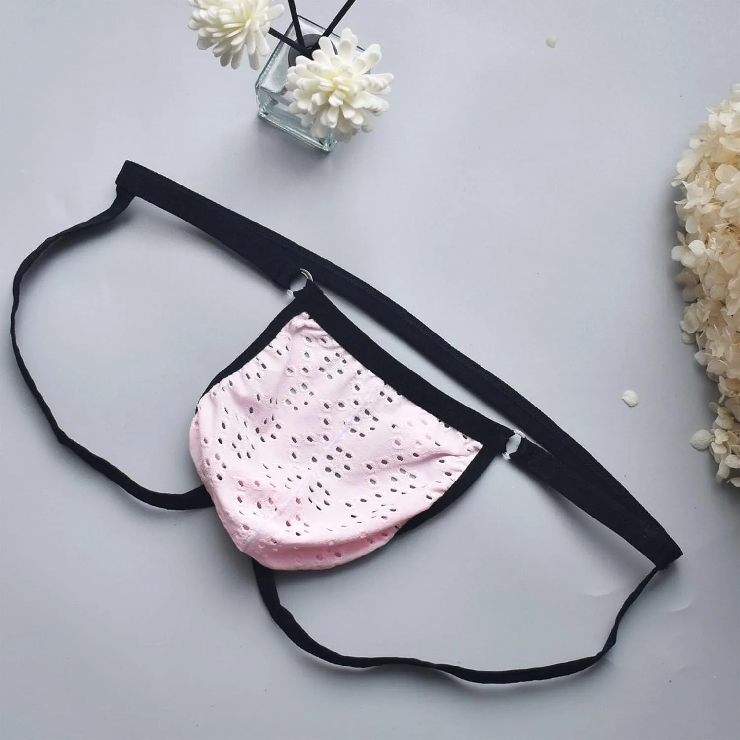 Mens Sexy Underwear Lingerie Breathable Mesh Bulge Pouch G-String T-Back Thong Gay Panties Cut Out Sissy Briefs