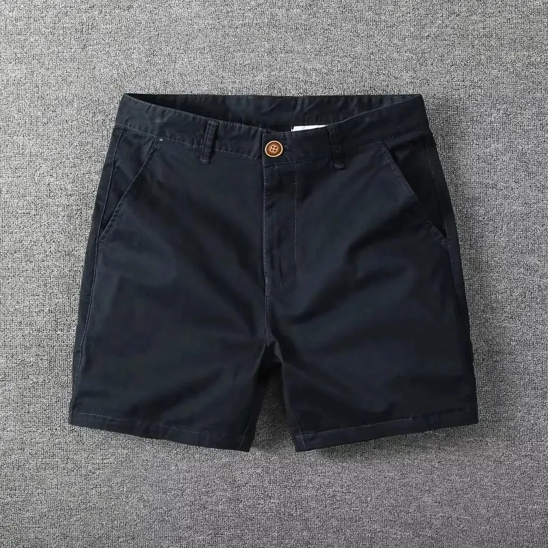 Men's Slim Fit Solid Color Mid Rise Office Casual Loose Fit Sports Fitness Shorts