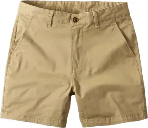 Men's Slim Fit Solid Color Mid Rise Office Casual Loose Fit Sports Fitness Shorts