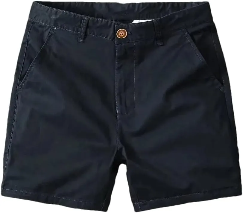 Men's Slim Fit Solid Color Mid Rise Office Casual Loose Fit Sports Fitness Shorts