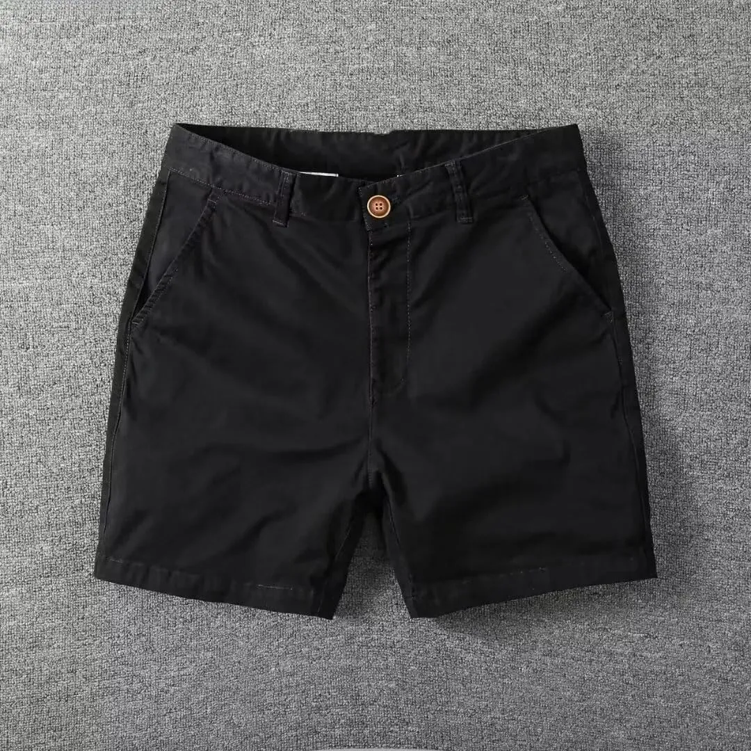Men's Slim Fit Solid Color Mid Rise Office Casual Loose Fit Sports Fitness Shorts
