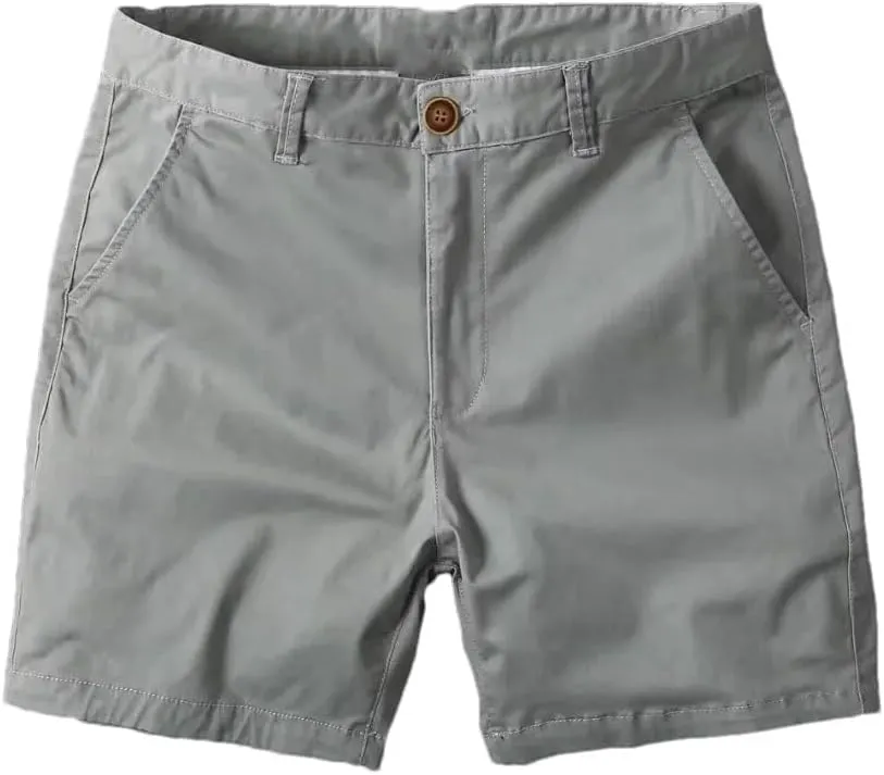 Men's Slim Fit Solid Color Mid Rise Office Casual Loose Fit Sports Fitness Shorts