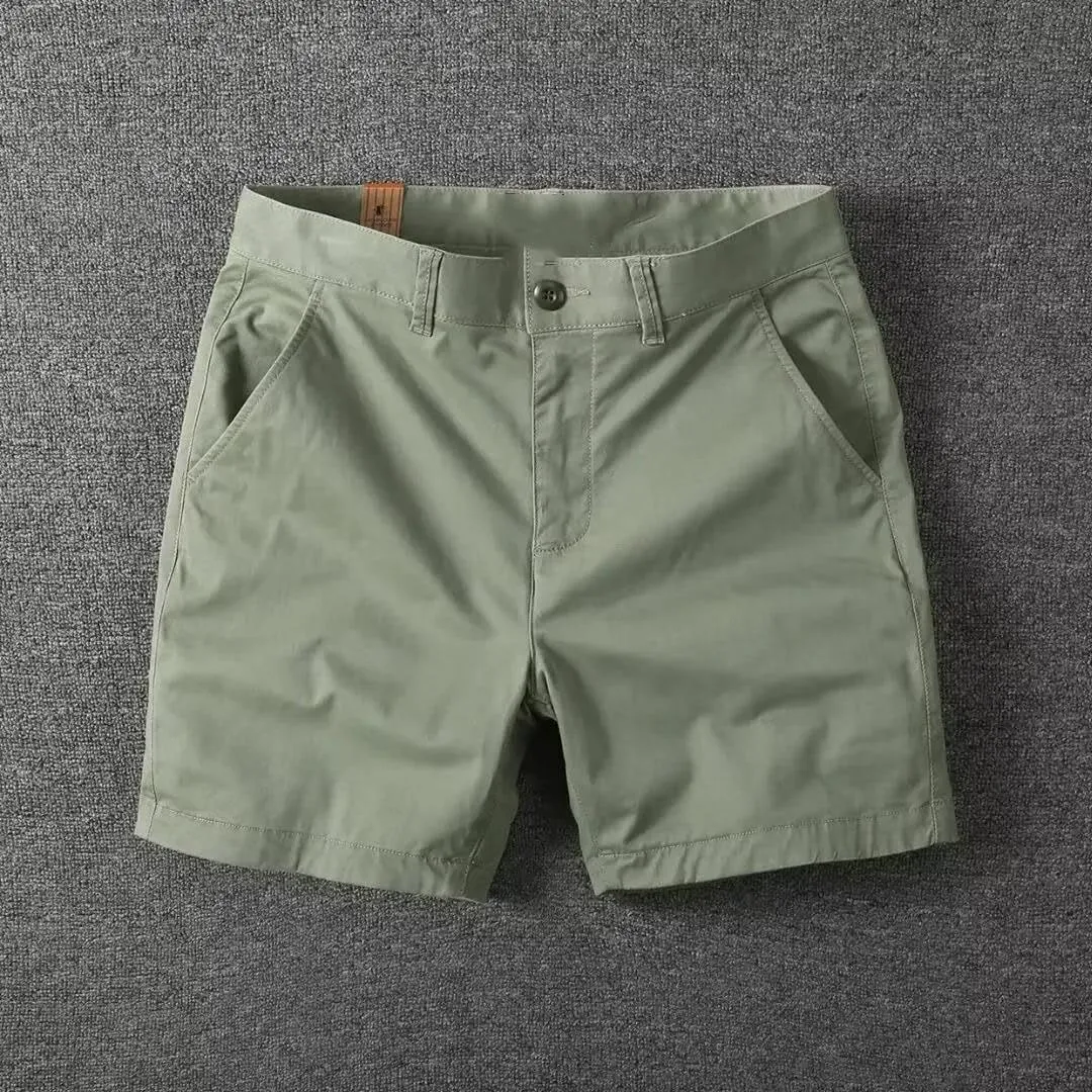 Men's Slim Fit Solid Color Mid Rise Office Casual Loose Fit Sports Fitness Shorts