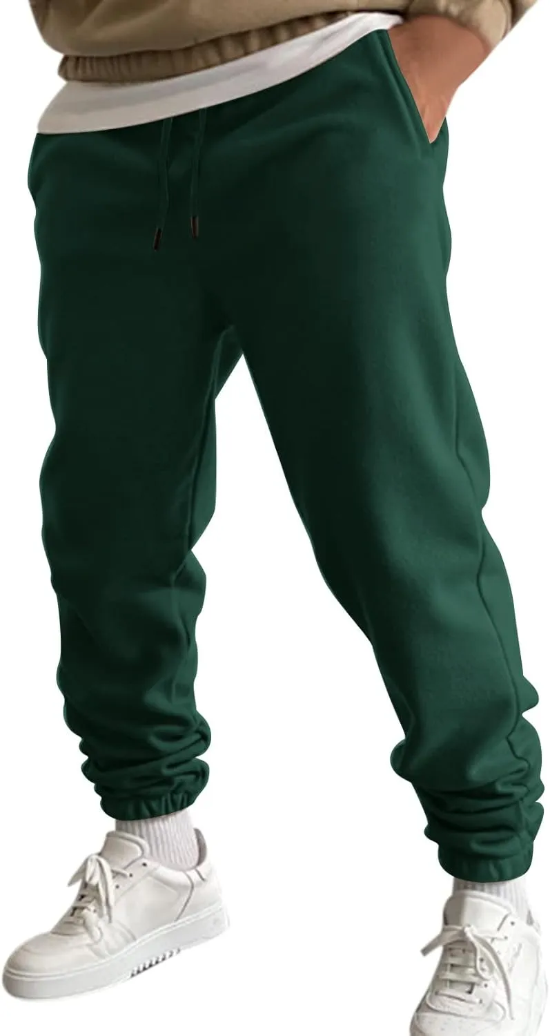 Mens Sweatpants with Pockets Big and Tall Joggers Cotton Drawstring Chino Cargo Pants Hiking Outdoor Twill Track Pants