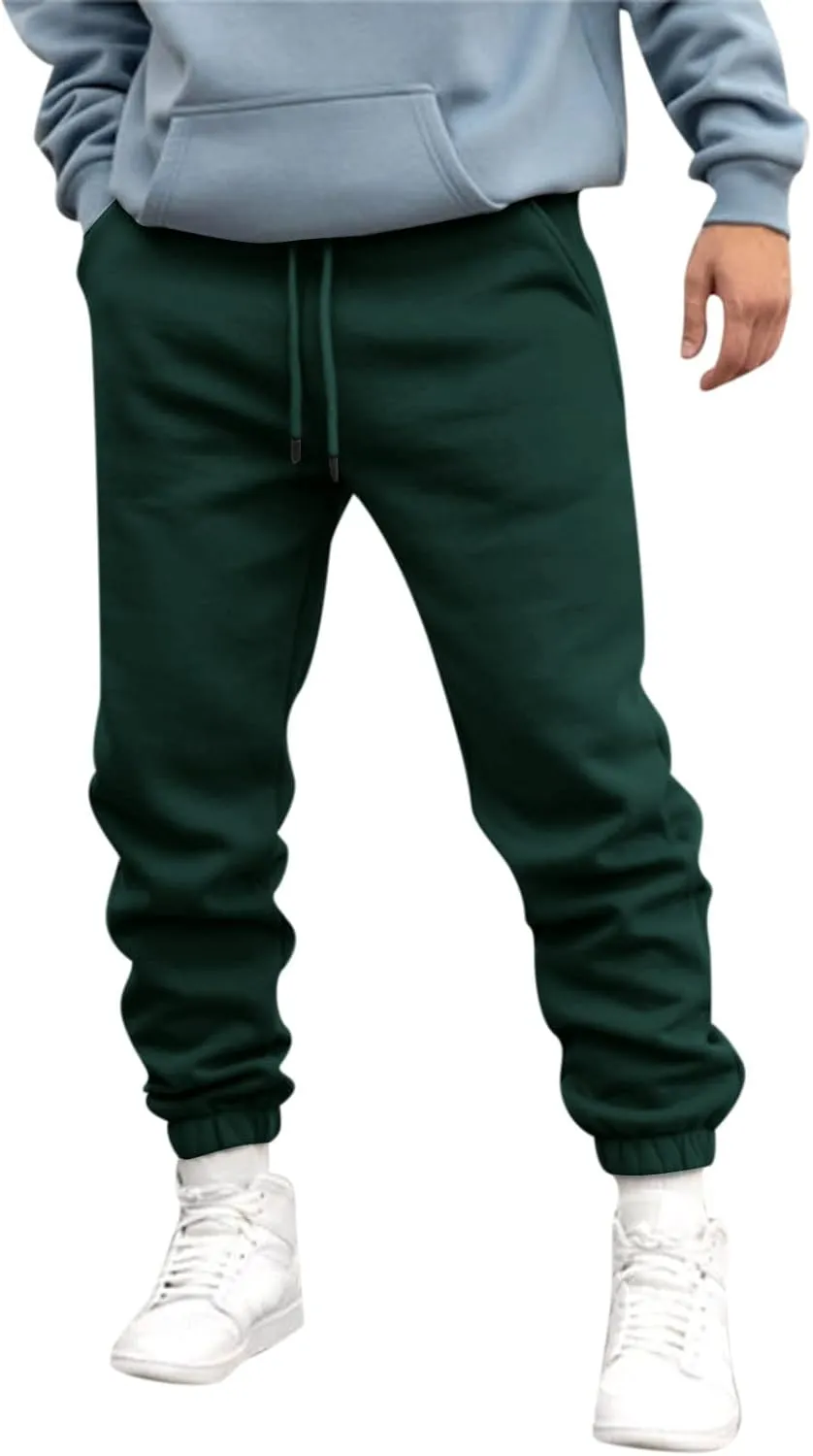 Mens Sweatpants with Pockets Big and Tall Joggers Cotton Drawstring Chino Cargo Pants Hiking Outdoor Twill Track Pants