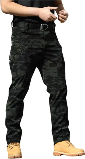 Men's Tactical Cargo Pants Hiking Joggers Running Workout Gym Track Golf Pants Summer Lightweight Trousers
