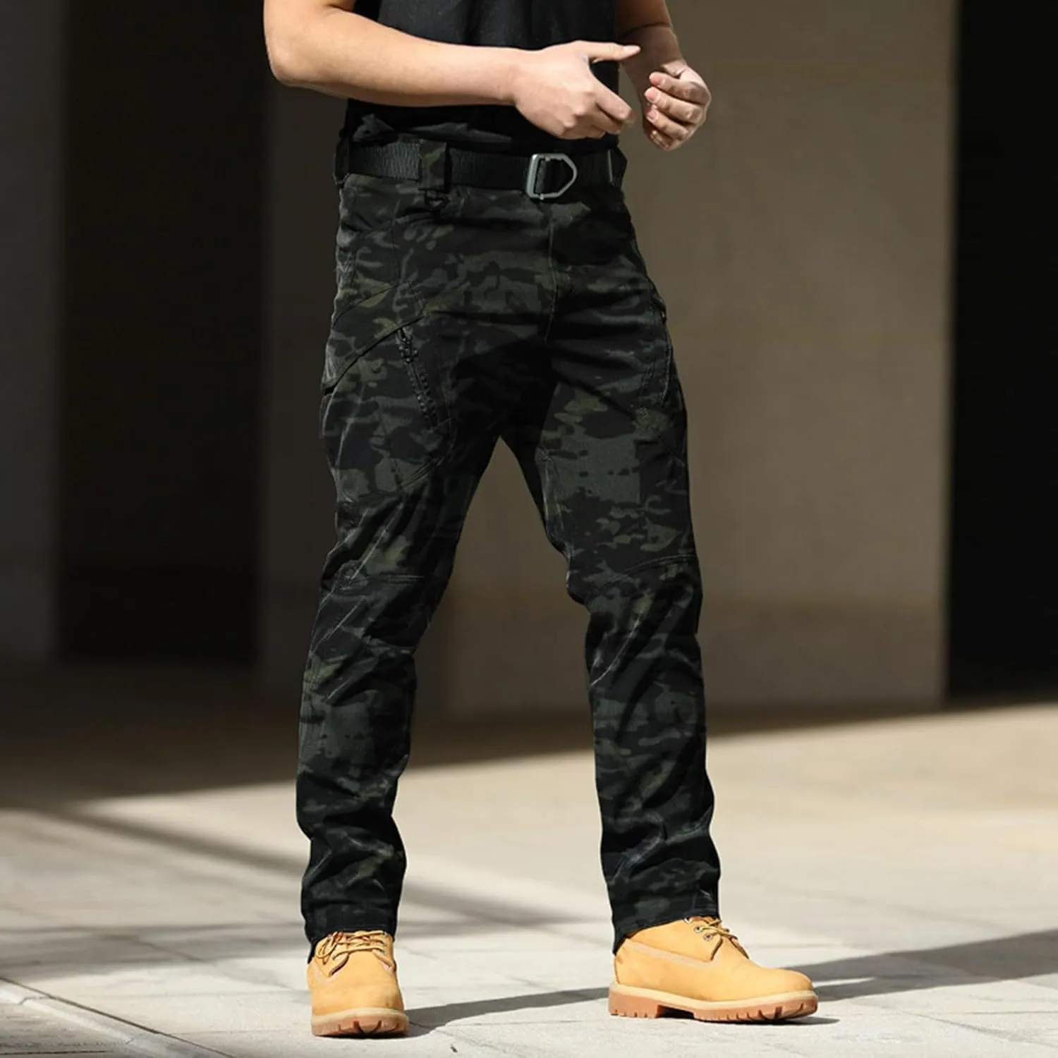 Men's Tactical Cargo Pants Hiking Joggers Running Workout Gym Track Golf Pants Summer Lightweight Trousers