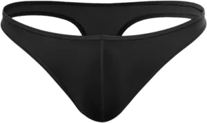 Men's Thong Underwear G-Strings Silk Bikini Underwear Pouch Athletic Panties Briefs Underwear Men's Lingerie Black