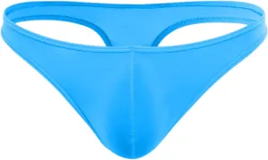 Men's Thong Underwear G-Strings Silk Bikini Underwear Pouch Athletic Panties Briefs Underwear Men's Lingerie Blue