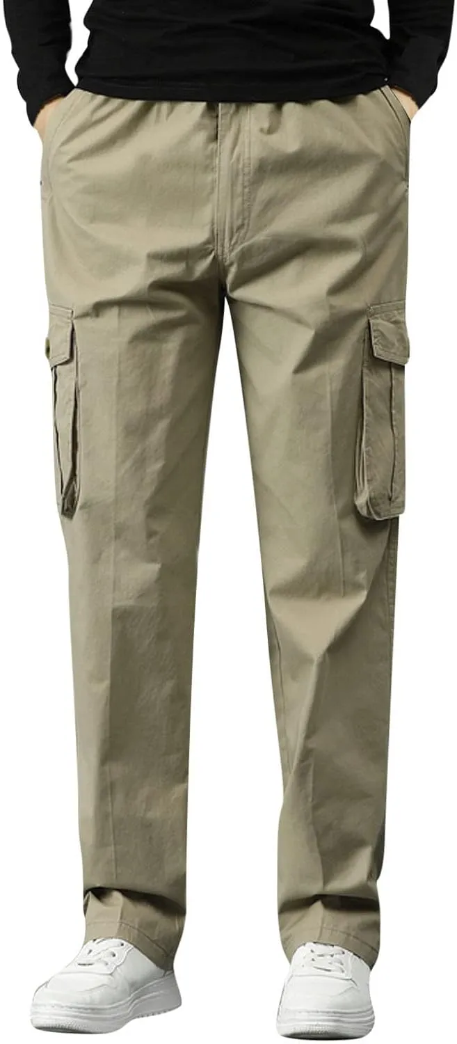 Mens Workout Cargo Sweatpants for Mens Mens Heavyweight Fleece Jogger Pants Drawstring Trousers Stretch Elastic Waist