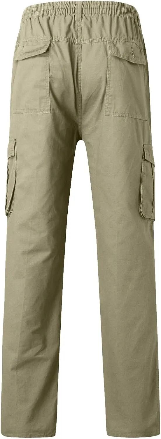Mens Workout Cargo Sweatpants for Mens Mens Heavyweight Fleece Jogger Pants Drawstring Trousers Stretch Elastic Waist