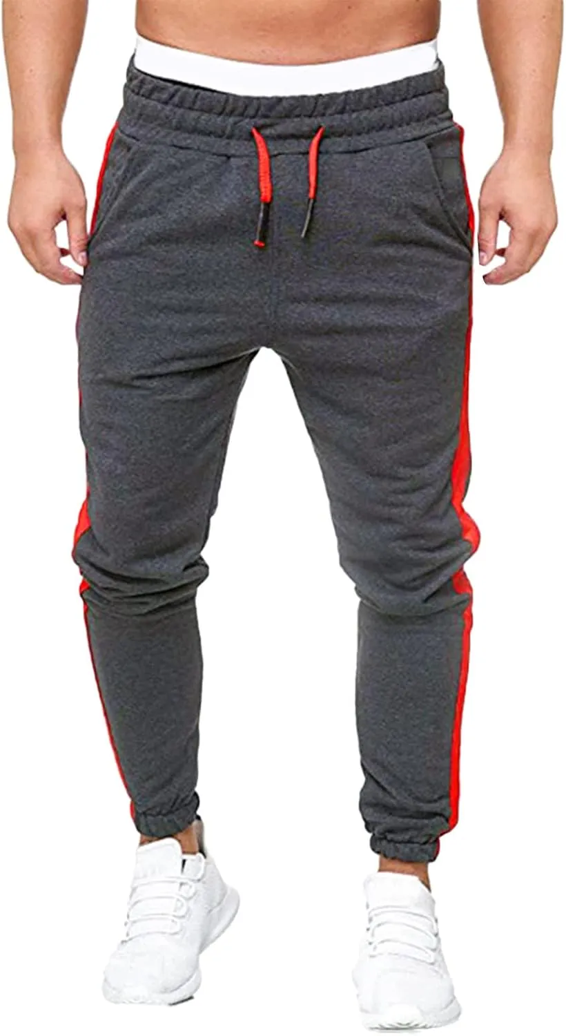 Mens Workout Cargo Sweatpants Hiking Cargo Pants Athletic Joggers Pants Outdoor Casual Trousers Mens Drawstring Pants