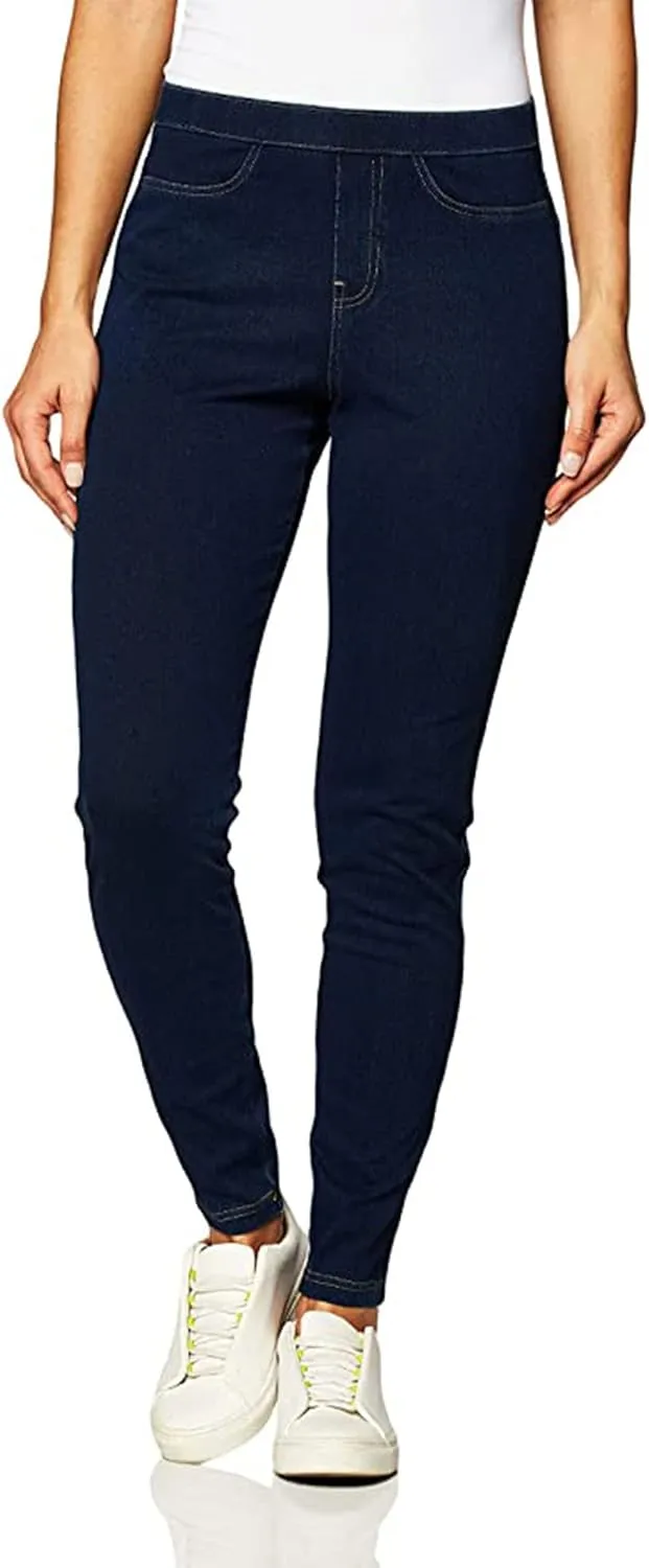 No Nonsense Womens Classic Denim Leggings, Jeggings for Women with Real Back Pockets, High Waisted Stretch Jeans