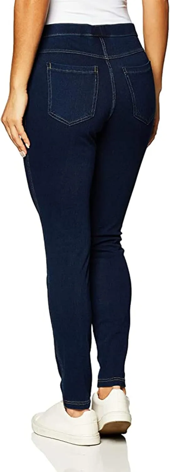 No Nonsense Womens Classic Denim Leggings, Jeggings for Women with Real Back Pockets, High Waisted Stretch Jeans