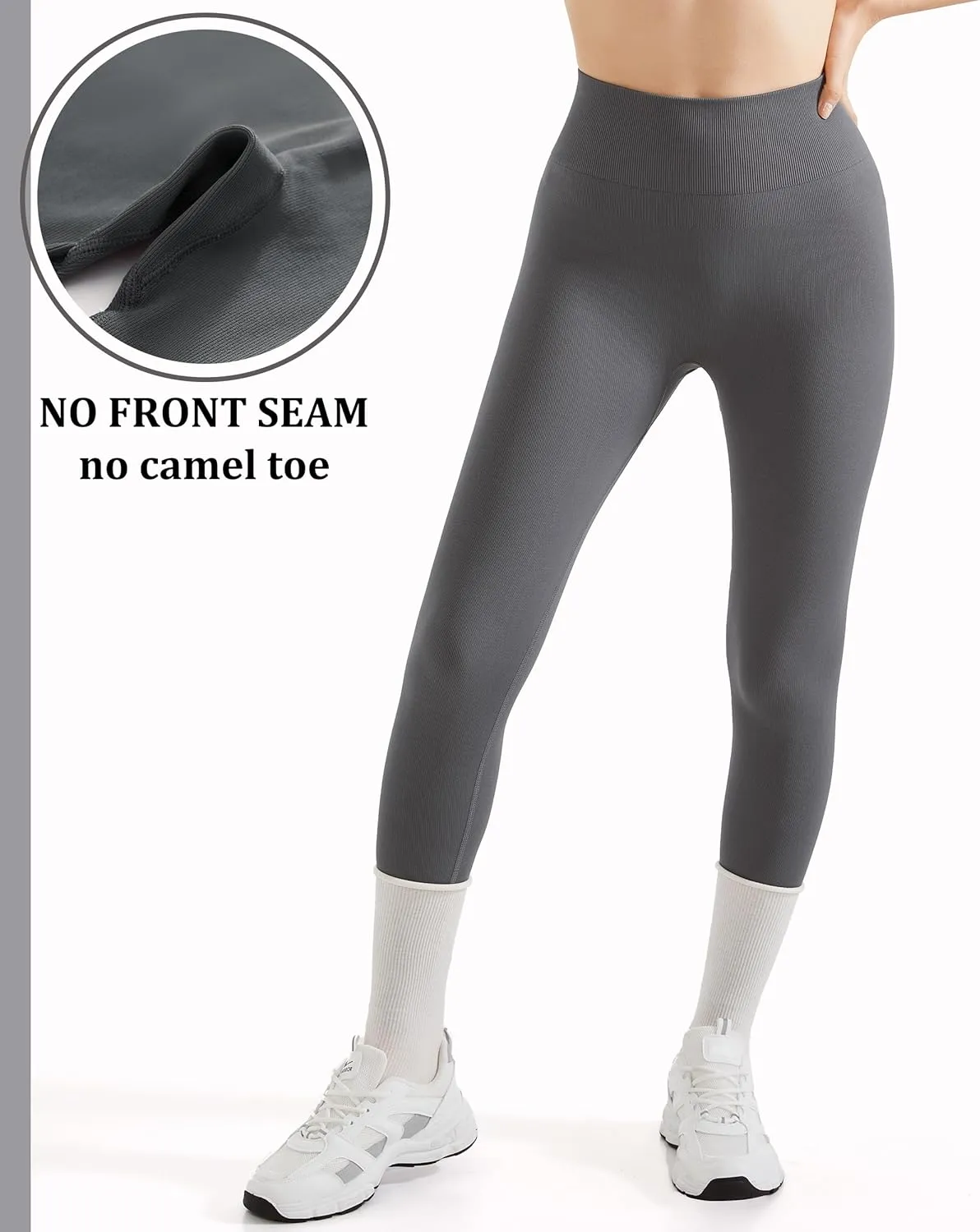 OMKAGI Smile Butt Lifting Workout Leggings for Women High Waisted Seamless Compression Yoga Pants