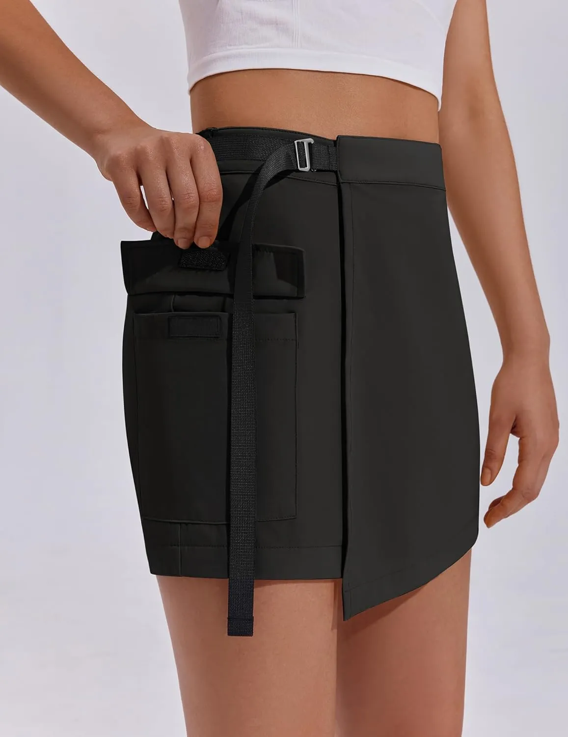 PINSPARK Womens Hiking Shorts Lightweight Golf Skorts Quick Dry Athletic Short with Cargo Pockets for Outdoor Causal