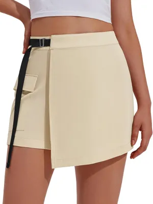 PINSPARK Womens Hiking Shorts Lightweight Golf Skorts Quick Dry Athletic Short with Cargo Pockets for Outdoor Causal