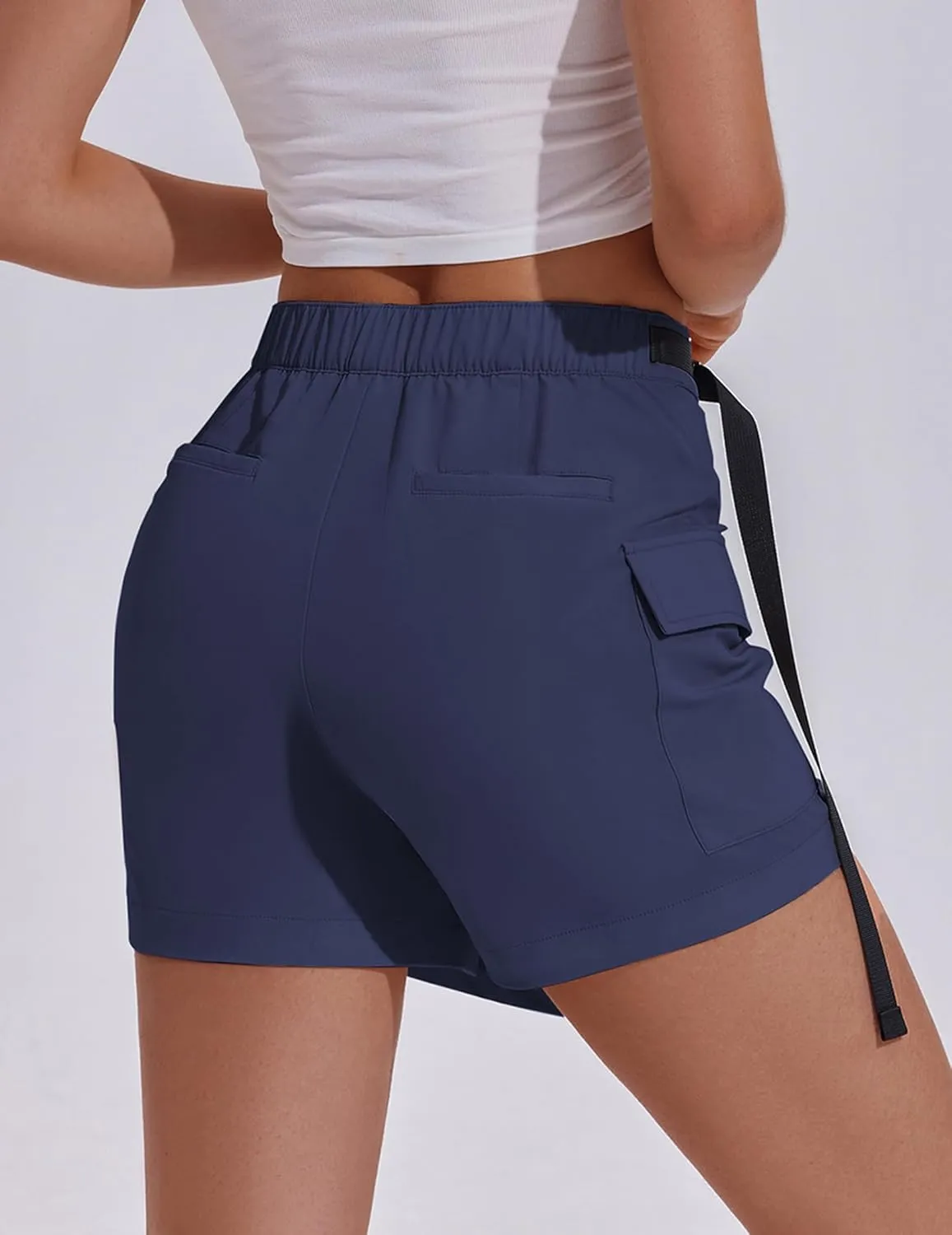 PINSPARK Womens Hiking Shorts Lightweight Golf Skorts Quick Dry Athletic Short with Cargo Pockets for Outdoor Causal
