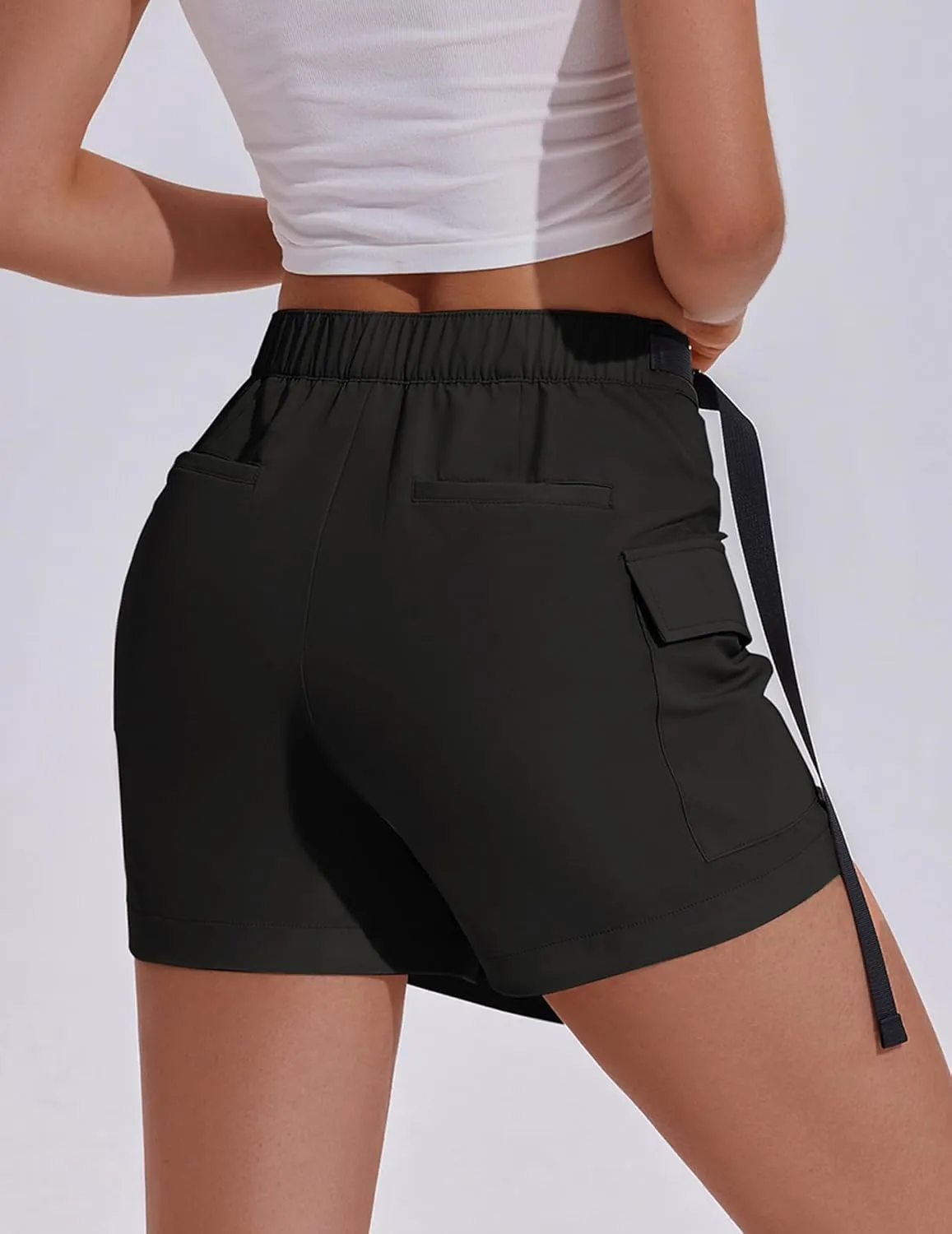 PINSPARK Womens Hiking Shorts Lightweight Golf Skorts Quick Dry Athletic Short with Cargo Pockets for Outdoor Causal