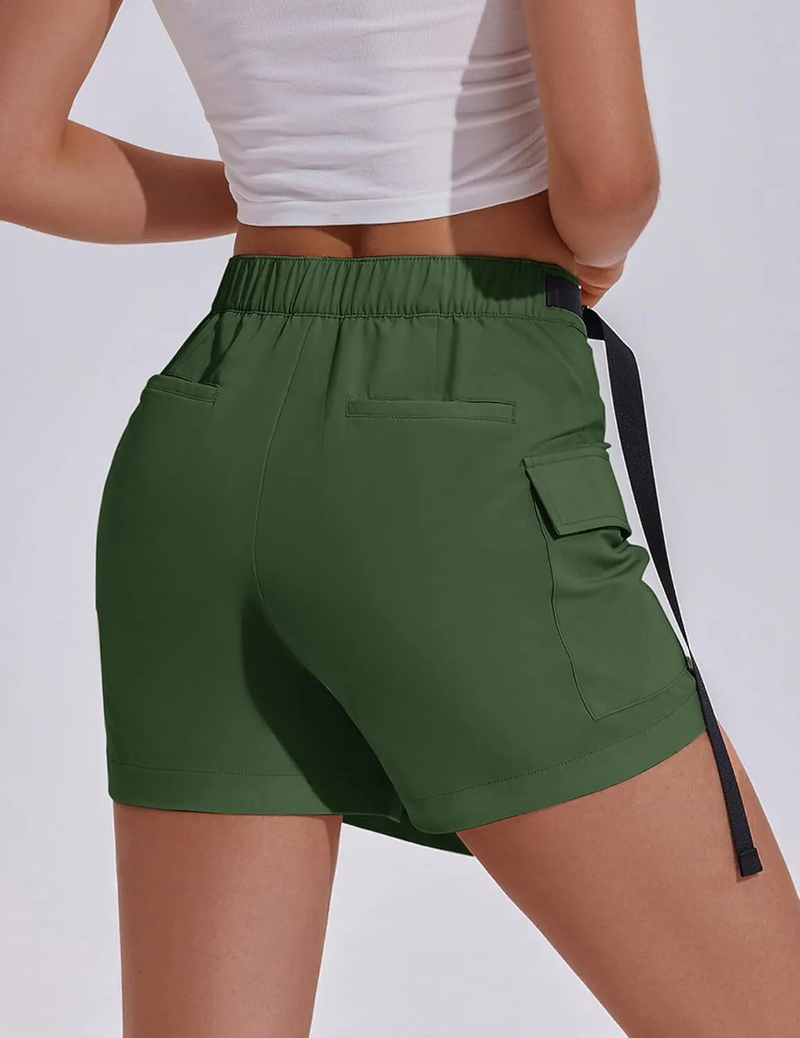 PINSPARK Womens Hiking Shorts Lightweight Golf Skorts Quick Dry Athletic Short with Cargo Pockets for Outdoor Causal