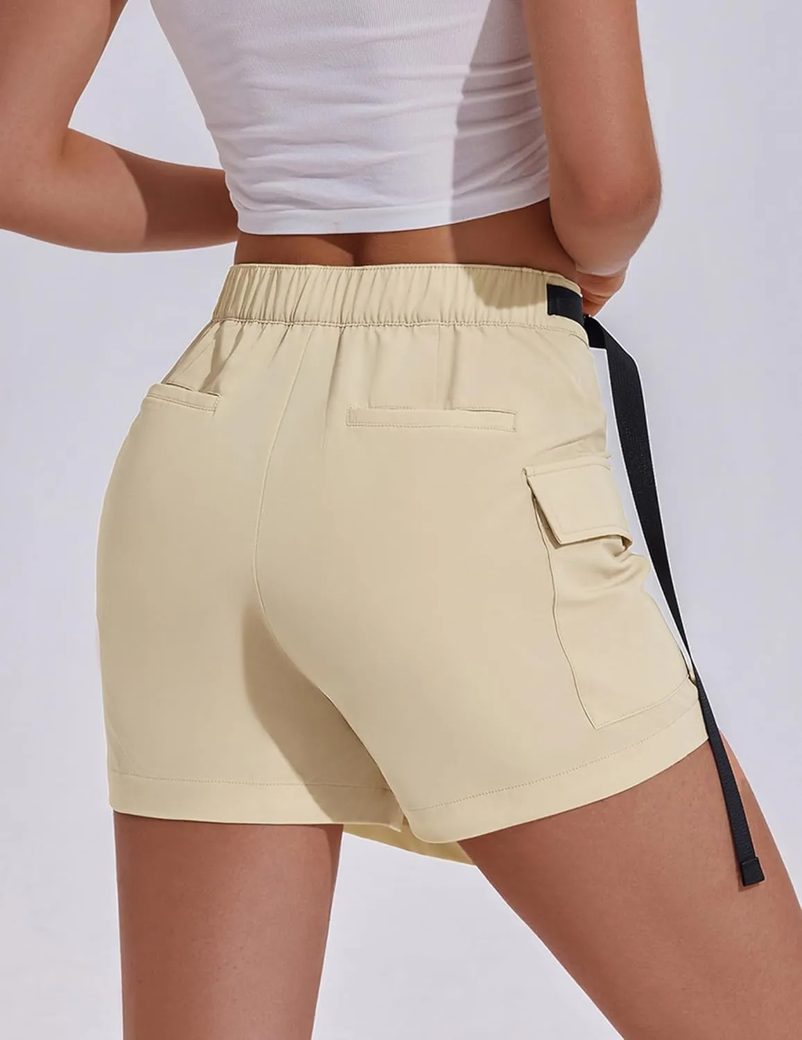 PINSPARK Womens Hiking Shorts Lightweight Golf Skorts Quick Dry Athletic Short with Cargo Pockets for Outdoor Causal