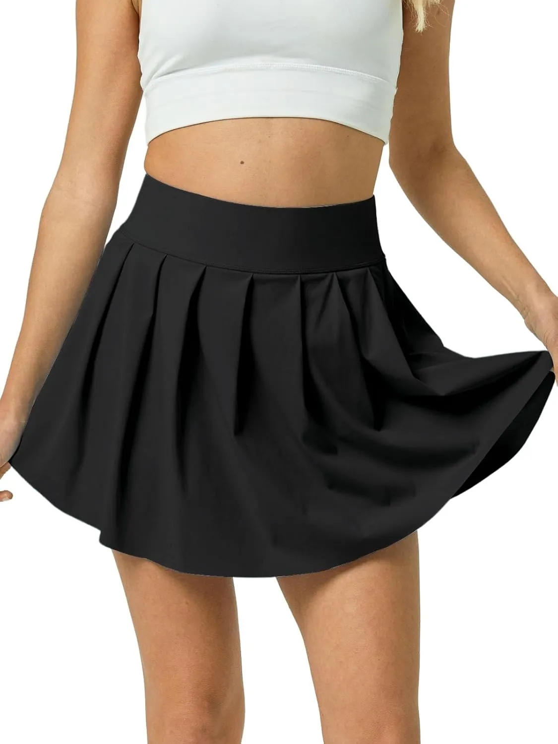 Pleated Tennis Skater Skirts for Women with Inner Shorts Pockets Sports Mini Skirt Flowy Golf Athletic Workout Skort