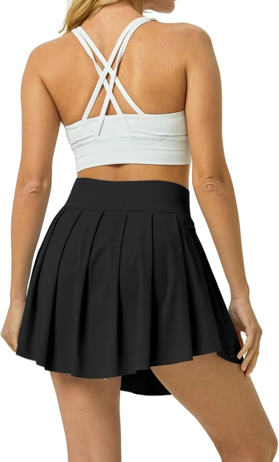 Pleated Tennis Skater Skirts for Women with Inner Shorts Pockets Sports Mini Skirt Flowy Golf Athletic Workout Skort