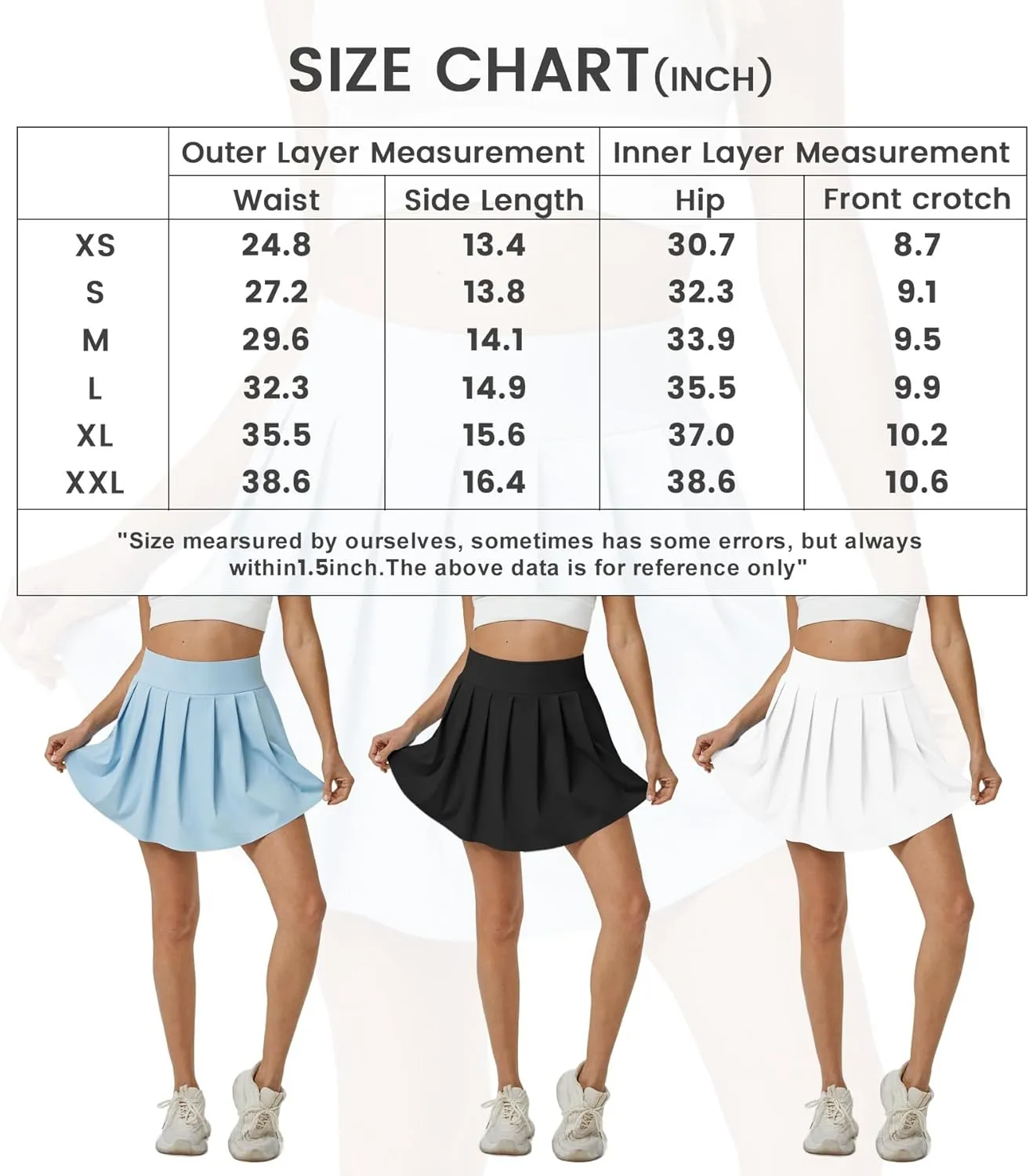 Pleated Tennis Skater Skirts for Women with Inner Shorts Pockets Sports Mini Skirt Flowy Golf Athletic Workout Skort