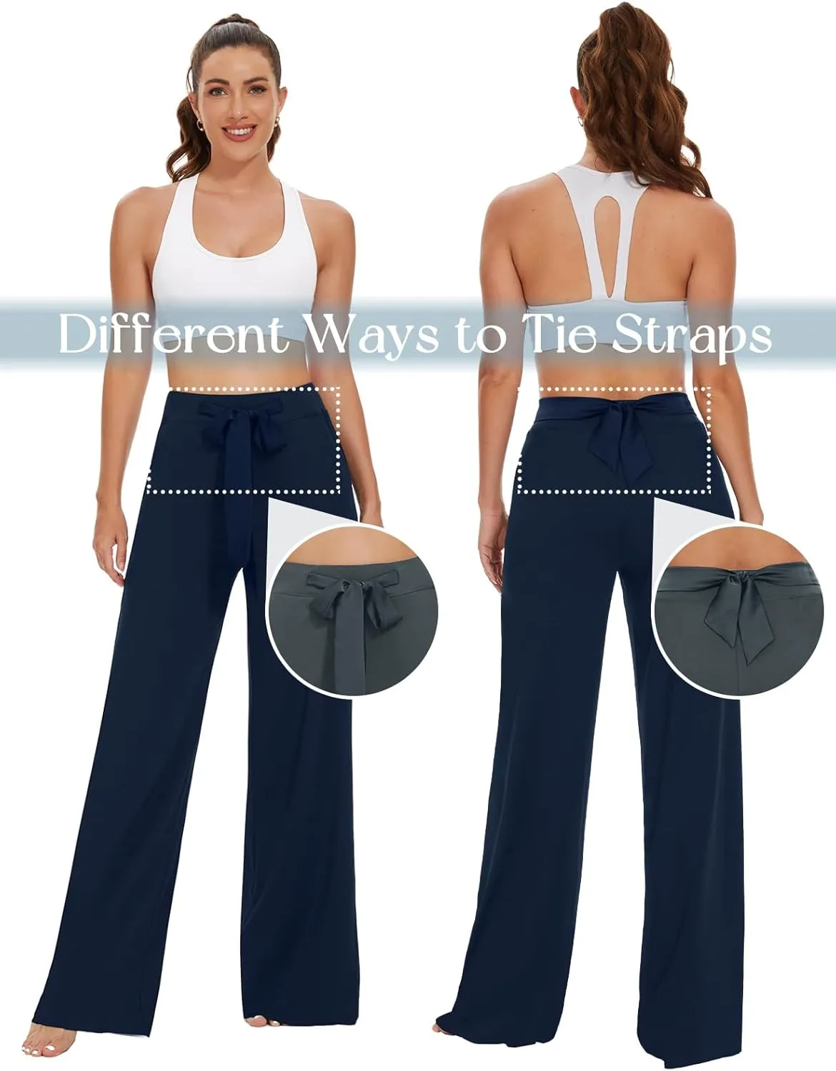 SEVEGO Tall Womens 30"/32"/34" Casual Loose Wide Leg Pants High Waisted Yoga Pants Comfy Palazzo Workout Lounge Trousers