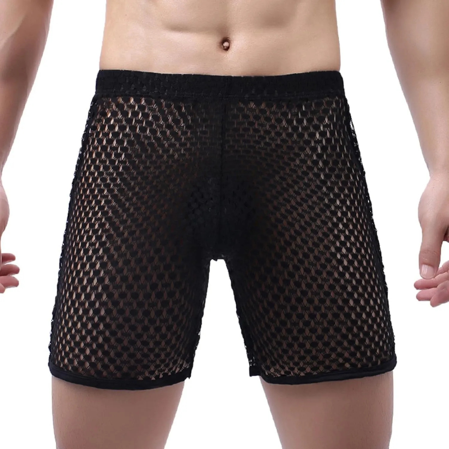 Sexy Leather Lingerie For Men Naughty Underwear Shorts Outfits Interest Hollow Mesh Pants Fashion Leisure Nightgown