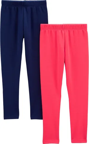 Simple Joys by Carter's Girls' 2-Pack Lightweight Fleece-Lined Leggings