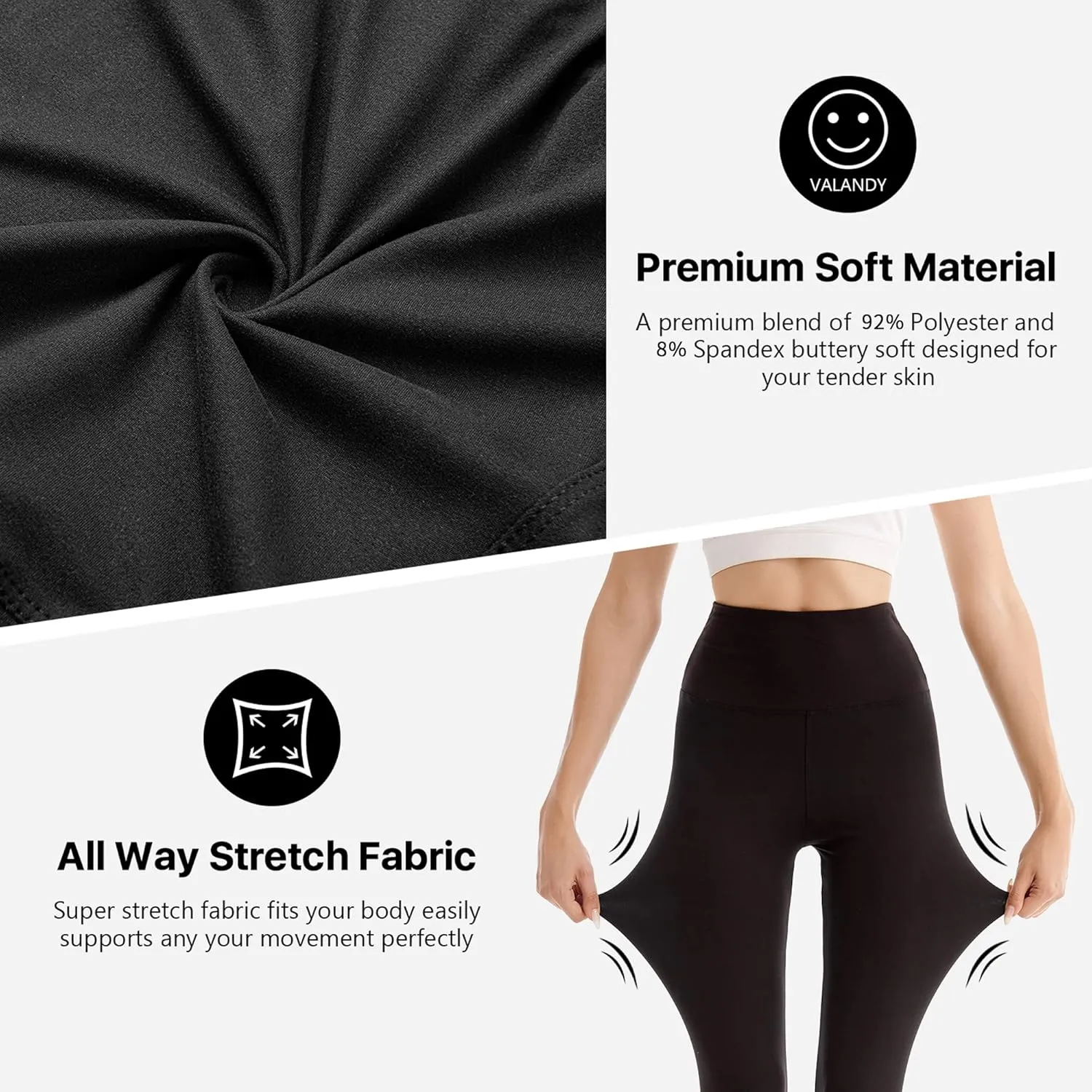SINOPHANT High Waisted Leggings for Women - 2 Packs Buttery Soft Yoga Pants for Workout Athletic