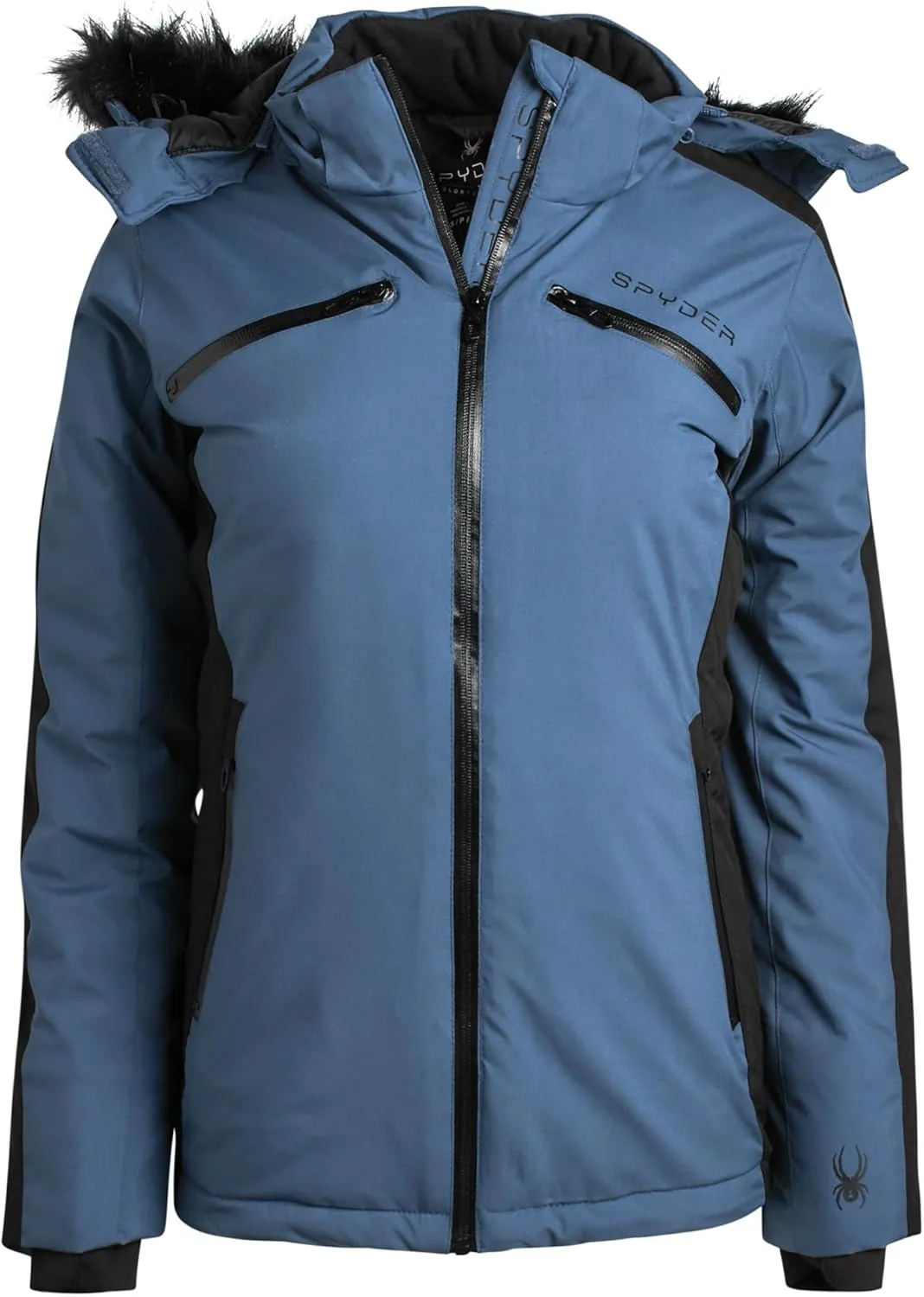 Spyder Women's Snow Jacket - Color Block Quilted Weatherproof Winter Ski Jacket for Women with Detachable Hood (Sizes: S-XL)