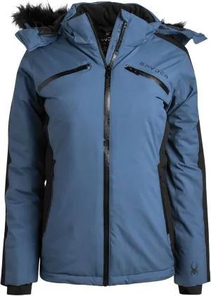 Spyder Women's Snow Jacket - Color Block Quilted Weatherproof Winter Ski Jacket for Women with Detachable Hood (Sizes: S-XL)