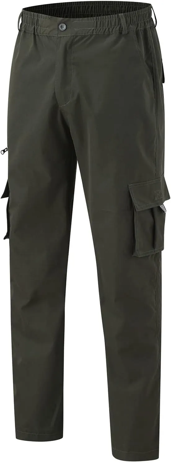 Sweatpant for Men with Pockets Workout Sports Pant Men's Cargo Pants Elastic Waist Joggers Solid Casual Multi Pockets