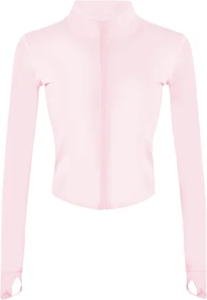Tanming Women's Full Zip Seamless Workout Jacket Running Yoga Slim Fit Track Jacket