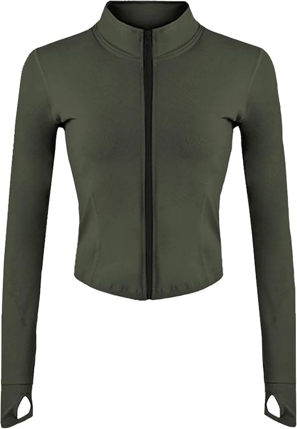 Tanming Women's Full Zip Seamless Workout Jacket Running Yoga Slim Fit Track Jacket