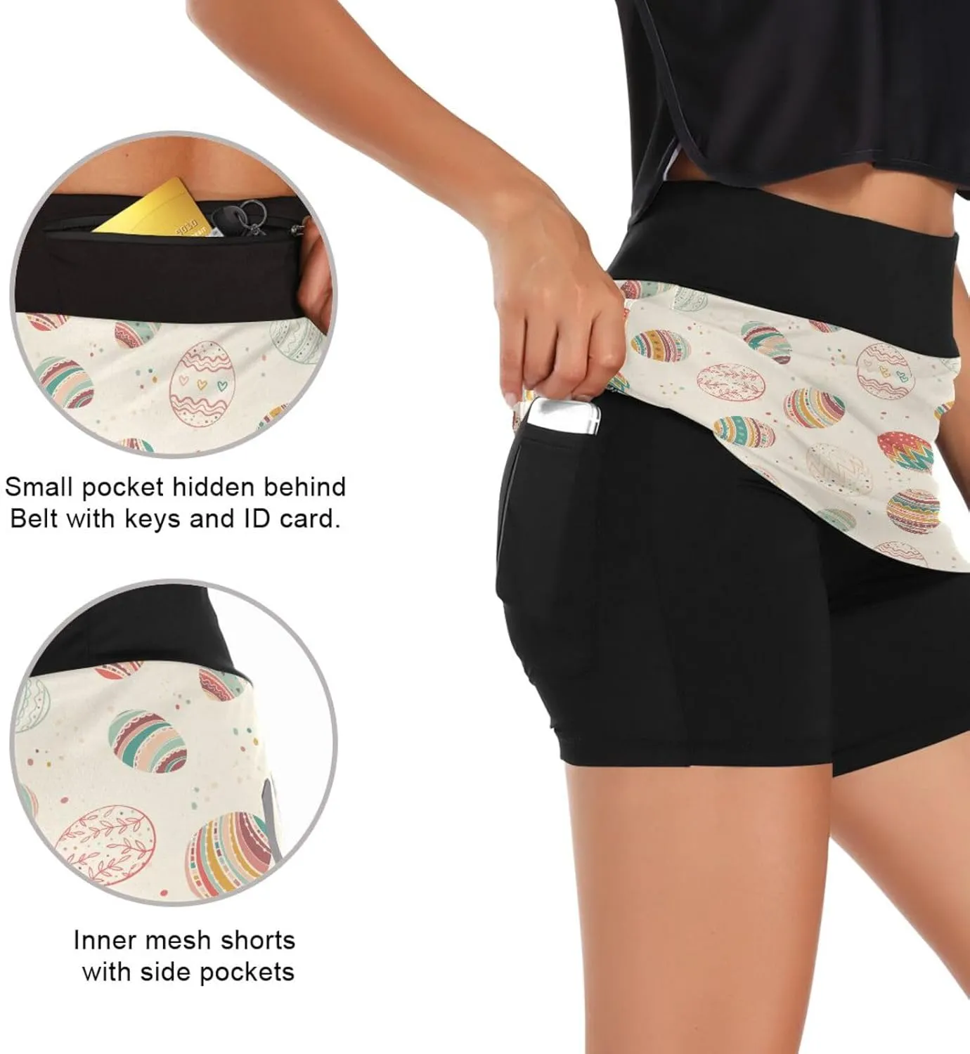 Tennis Golf Skirt with Shorts Athletic Pickleball Skort Zebra Print Casual Golf Outfits Clothes