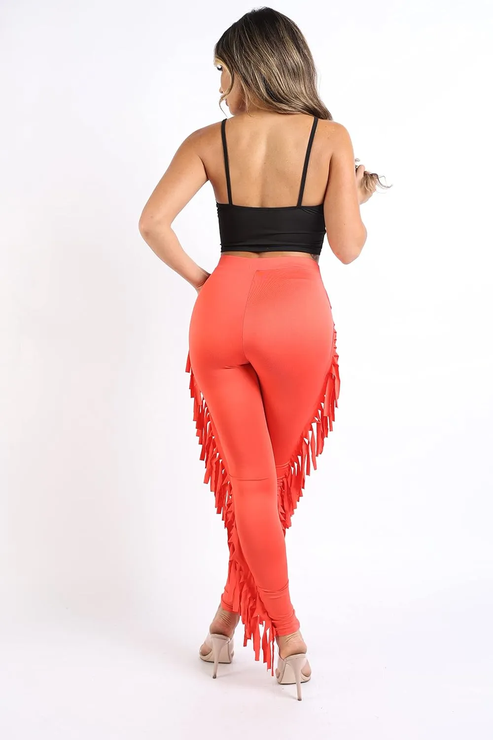 TOO HOT FASHIONS Women's Lace Up Pants High Waist Leggings Trousers Tights Skinny Stretch and Fit Curves Perfectly