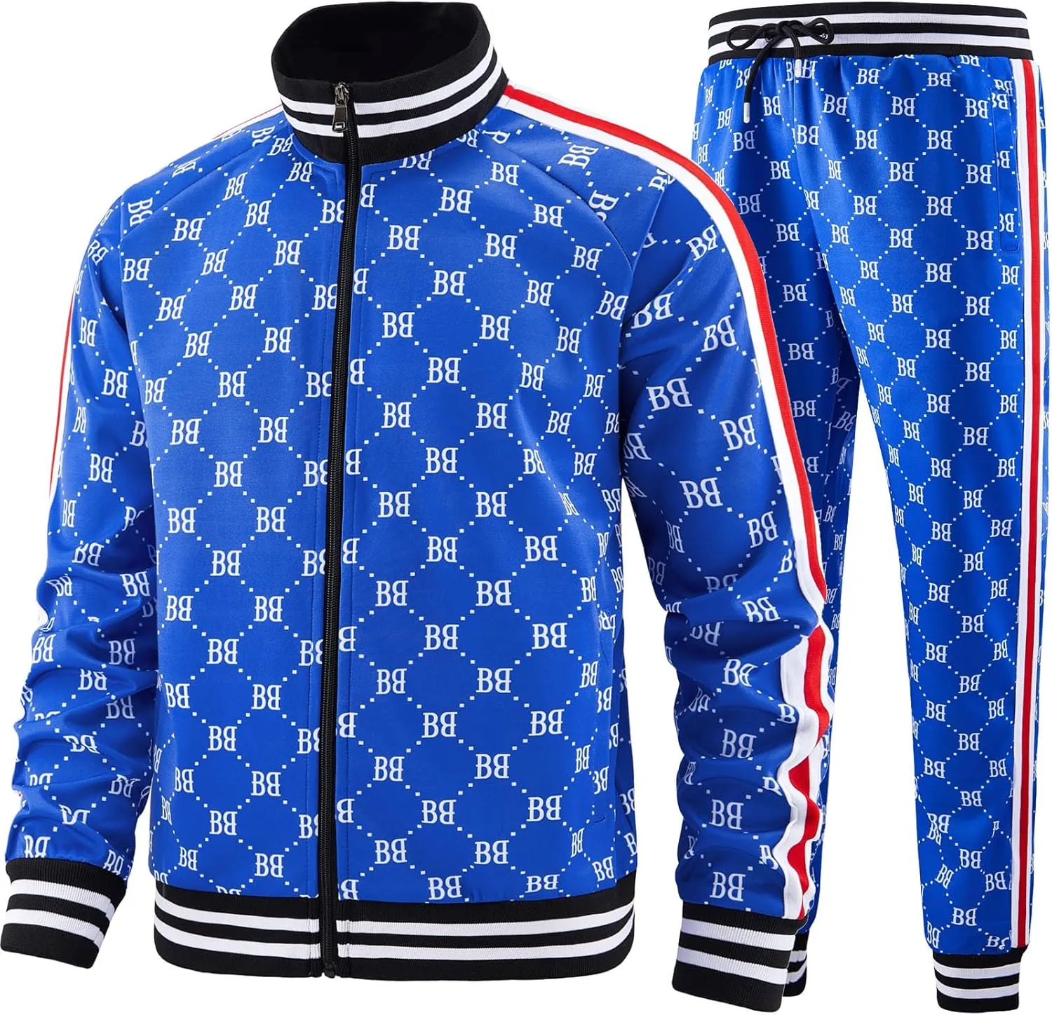 Track Suits for Men Set Plaid Tracksuit Mens Sweatsuits 2 Piece Sport Jogger Sweat Suits Clothes Jogging Outfits