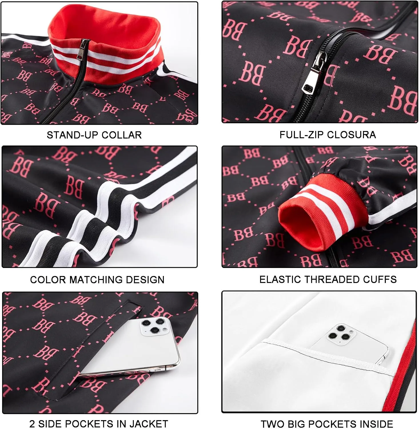 Track Suits for Men Set Plaid Tracksuit Mens Sweatsuits 2 Piece Sport Jogger Sweat Suits Clothes Jogging Outfits