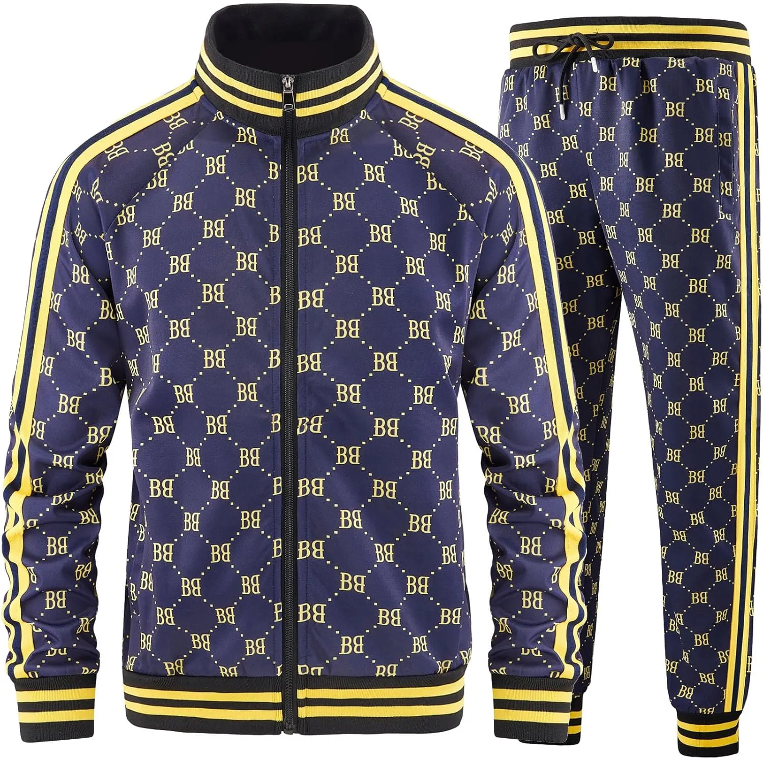 Track Suits for Men Set Plaid Tracksuit Mens Sweatsuits 2 Piece Sport Jogger Sweat Suits Clothes Jogging Outfits