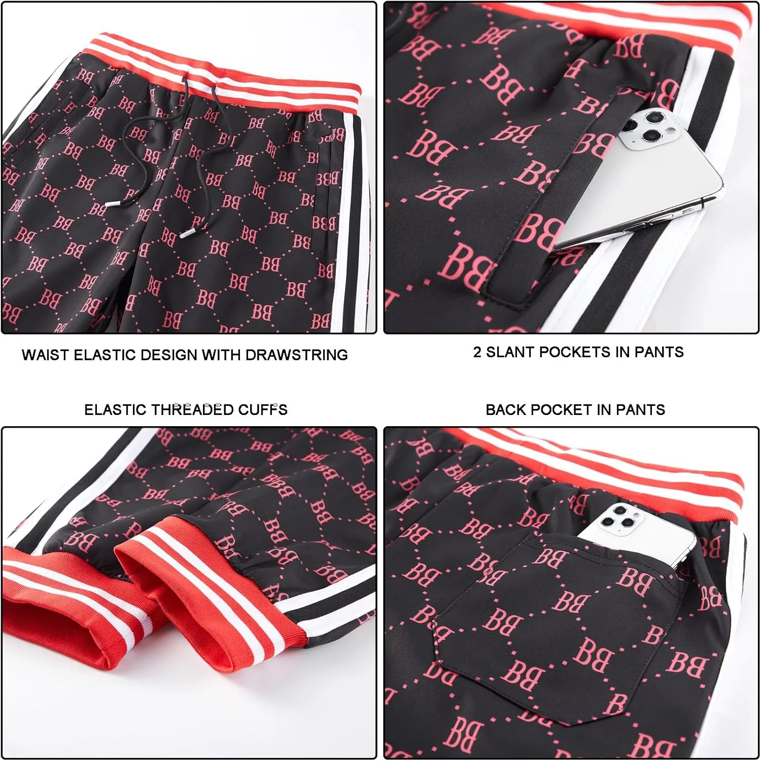 Track Suits for Men Set Plaid Tracksuit Mens Sweatsuits 2 Piece Sport Jogger Sweat Suits Clothes Jogging Outfits