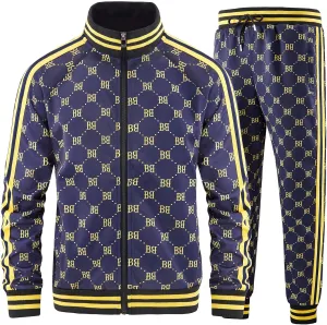 Track Suits for Men Set Plaid Tracksuit Mens Sweatsuits 2 Piece Sport Jogger Sweat Suits Clothes Jogging Outfits