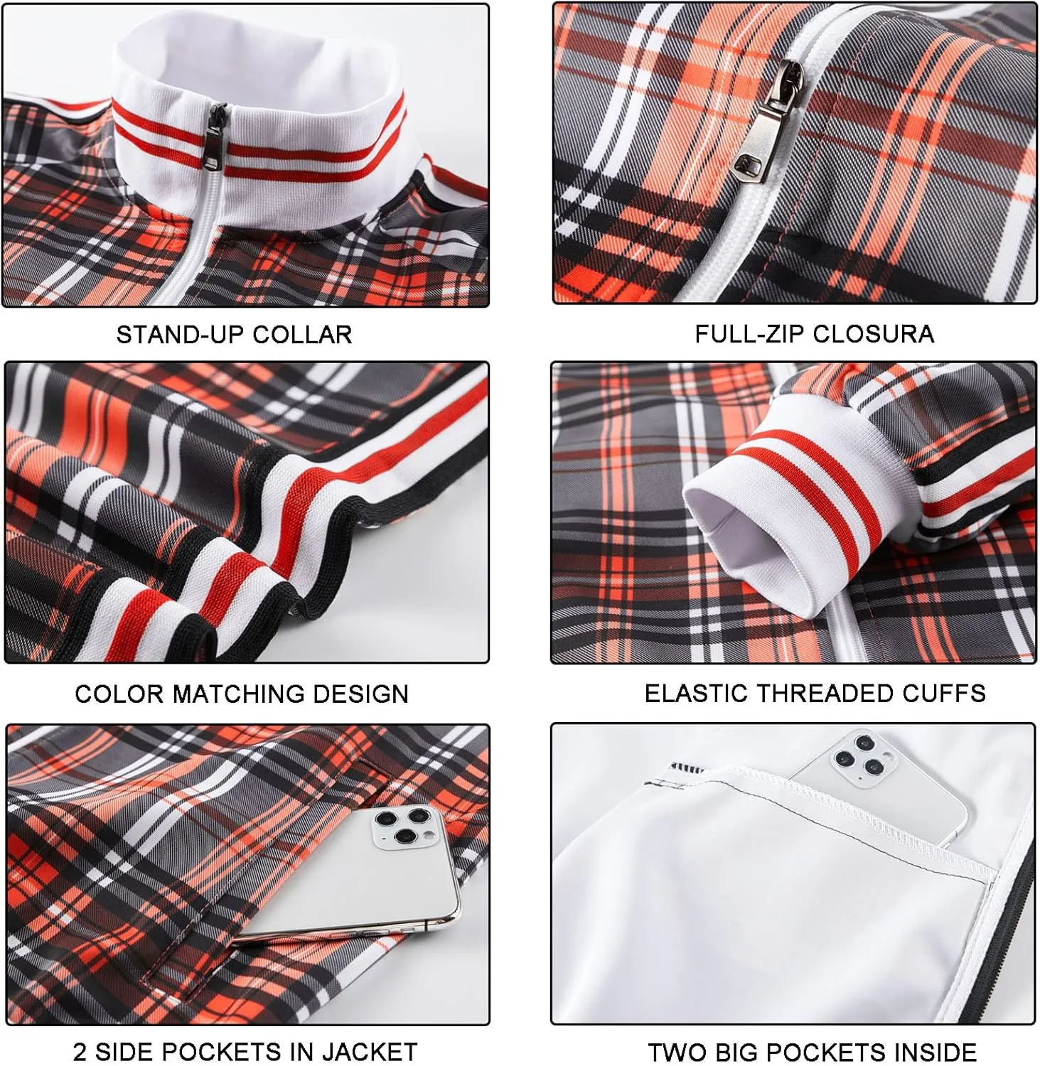Track Suits for Men Set Plaid Tracksuit Mens Sweatsuits 2 Piece Sport Jogger Sweat Suits Clothes Jogging Outfits