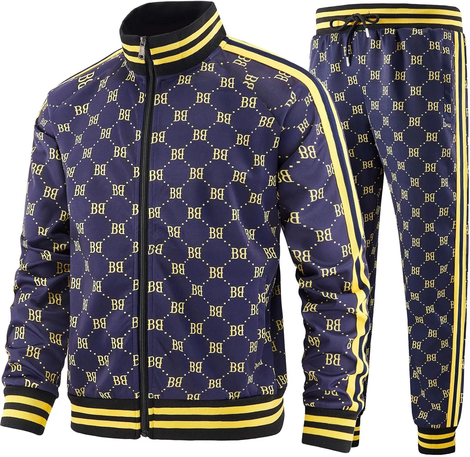 Track Suits for Men Set Plaid Tracksuit Mens Sweatsuits 2 Piece Sport Jogger Sweat Suits Clothes Jogging Outfits