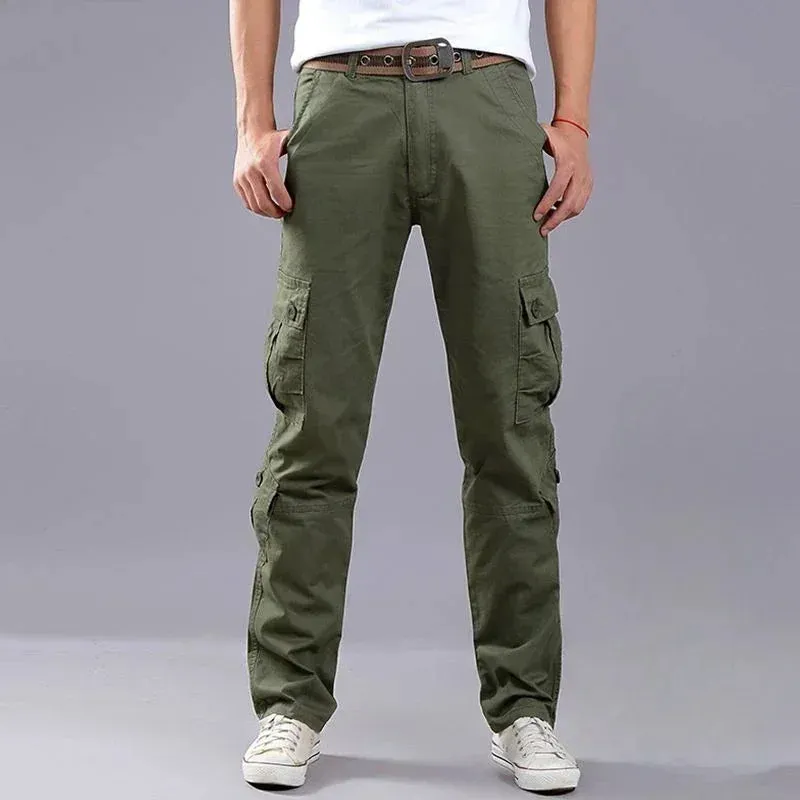 Wiaofellas  -  Men's Cargo Pants Multi Pocket Hiking Outdoor Male Trousers Loose Multipockets Winter Straight Baggy Cotton New in Fashion